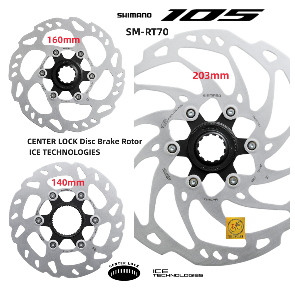 Shimano 105 SLX SM-RT70 Ice Tech Centre Lock Disc Rotor 140/160/180/203mm RT70 Rotor
