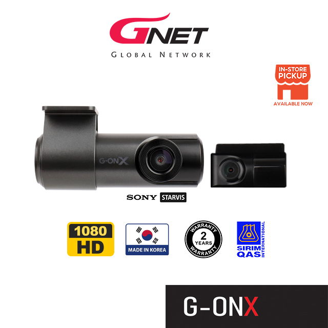 GNet G-ONX 1080P FHD FHD 2CH Car Dashcam Full Set หน้าหลัง + สาย + การ์ด SD (32GB)