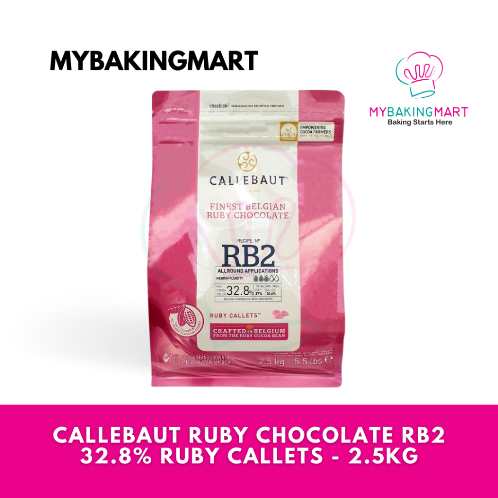 Callebaut Ruby R2 Ruby Callet Chocolate Couverture 32.8% 2.5กก.