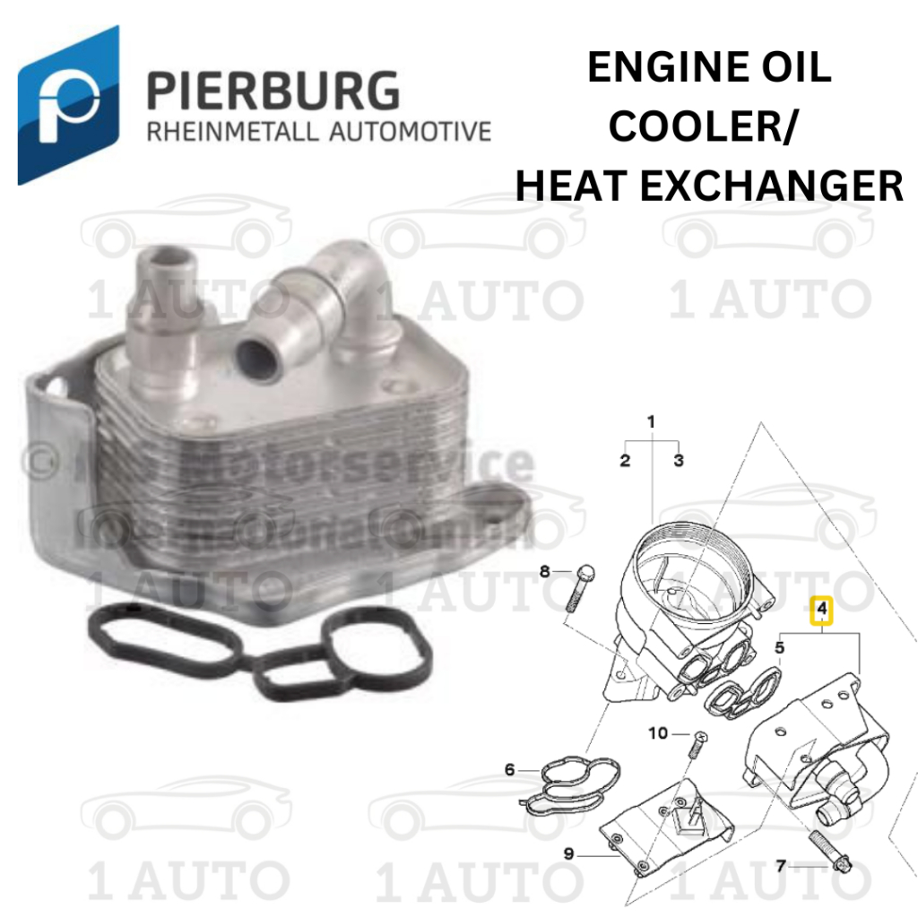 PIERBURG GERMANY ENGINE OIL COOLER HEAT EXCHNGER BMW E90 318i 320i N46 E87 116i 118i E46 318i 2.0