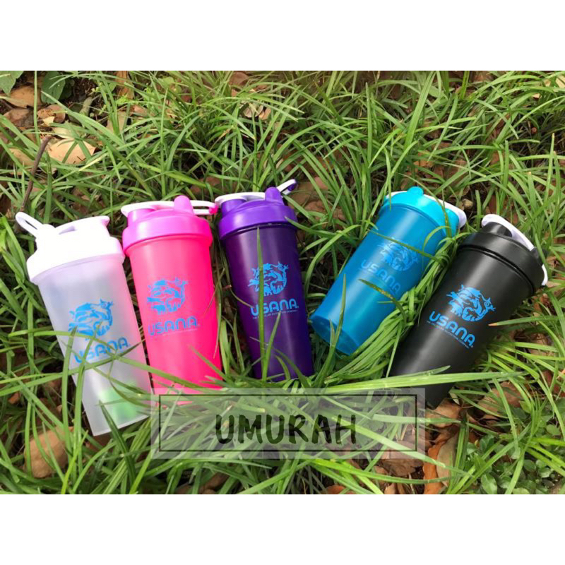 ขวดฟิตเนสเชคเกอร์ USANA 600ML พร้อมลูกบอลผสม