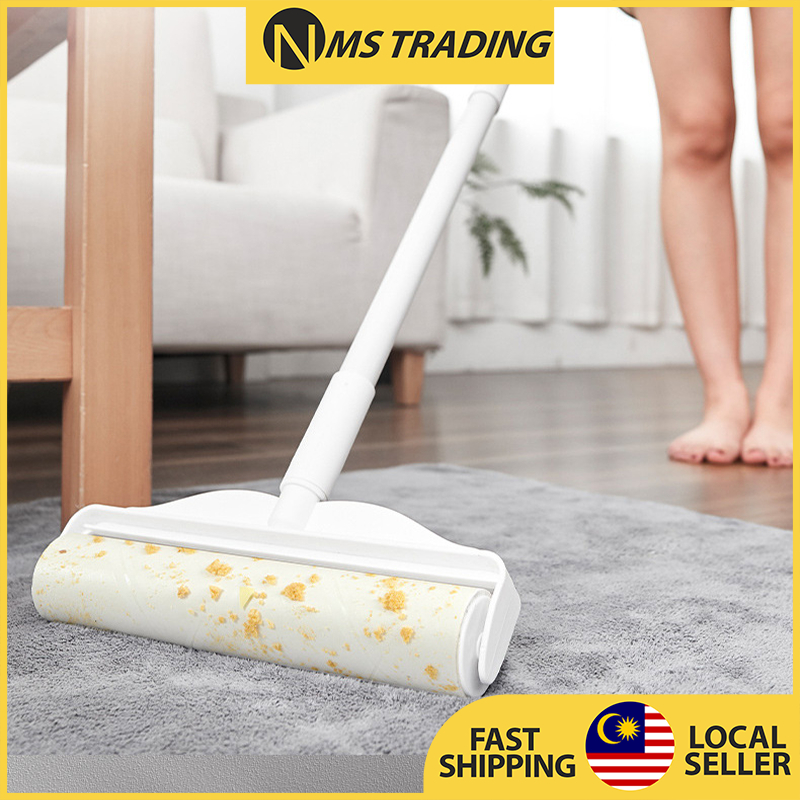 Sticky Lint Roller ที่ถอดออกได้ฝุ่นผมสัตว์เลี้ยง Remover Bulu Baju ฝาครอบเสื้อผ้า Roller ผ้าทําความส