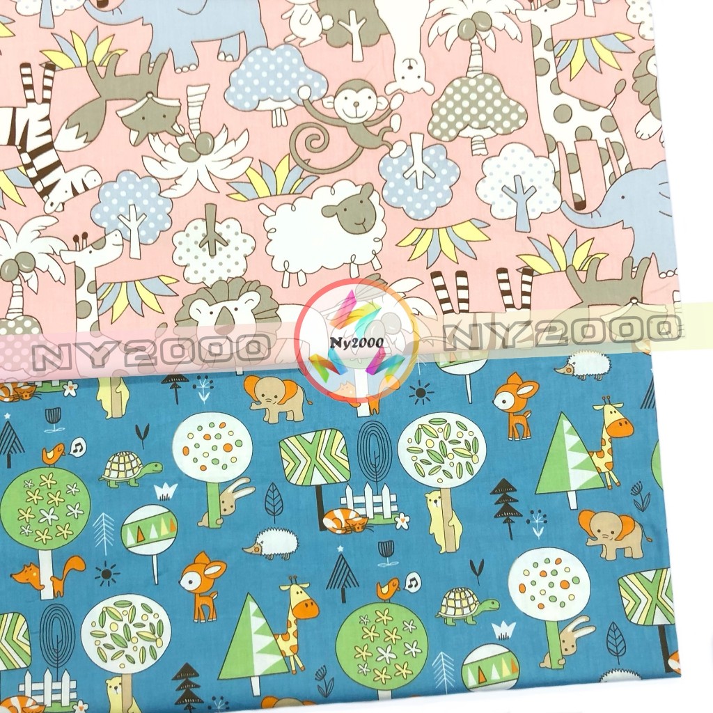 Kain Comb Cotton Corak Binatang Comed 60" / Cute Animal Design Combed Cotton Twillทอผ้าสําหรับเสื้อผ