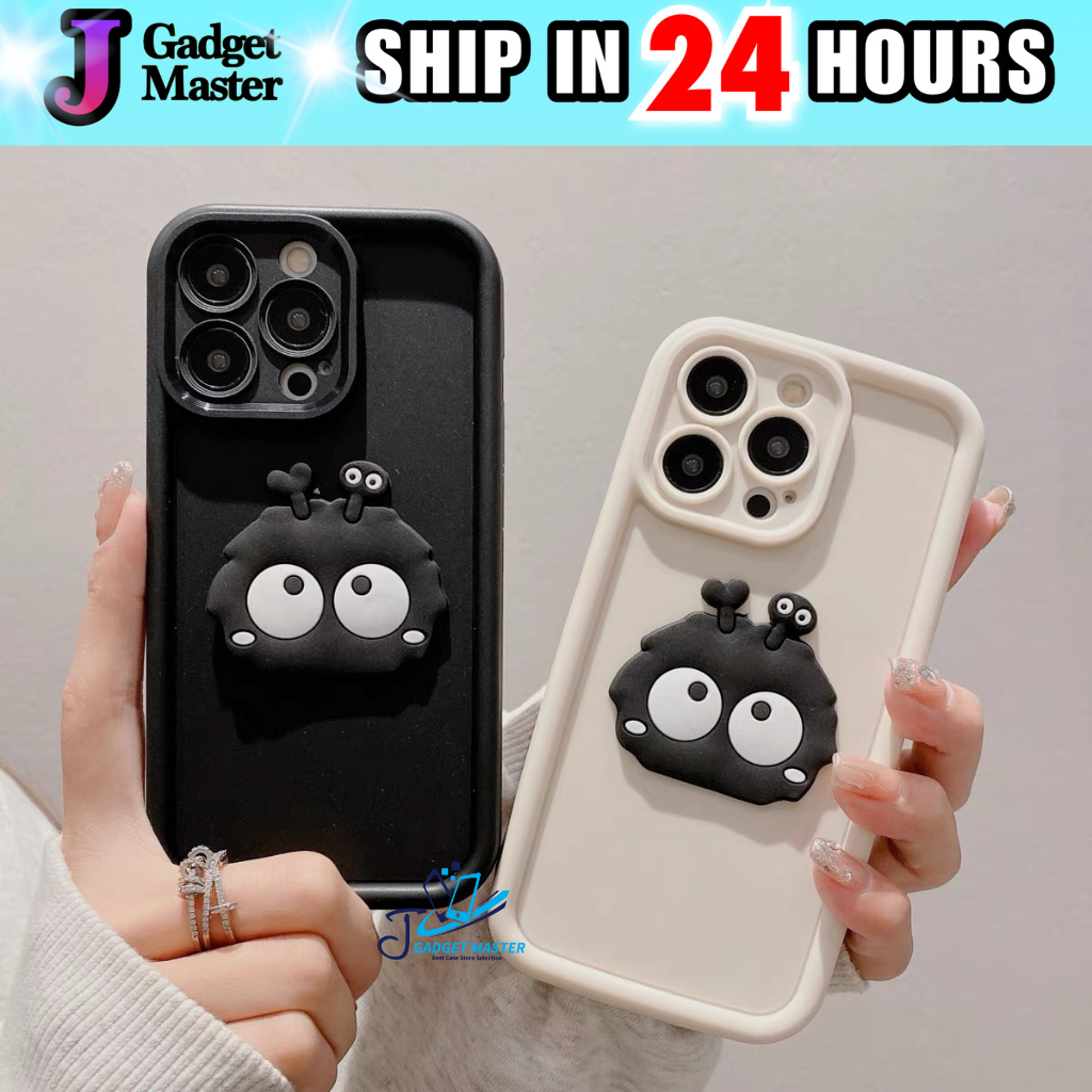 Vivo V21e V23e V25 V25e V27 V27e V29 T1x สีดําสีเบจ cutesy briquettes กรณี