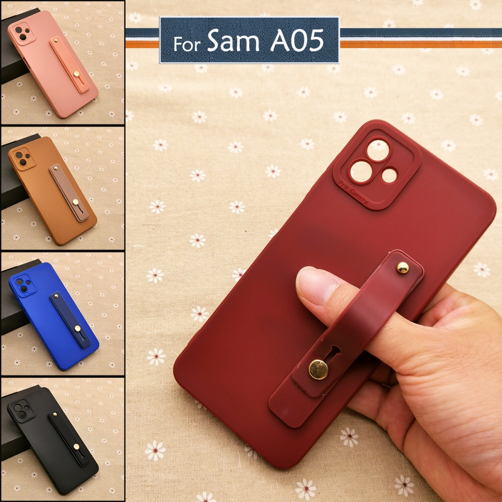 Samsung Galaxy A05 Simple Ring I-Ring Back Case TPU Soft Cover Casing Colourful Stand Mobile Housing