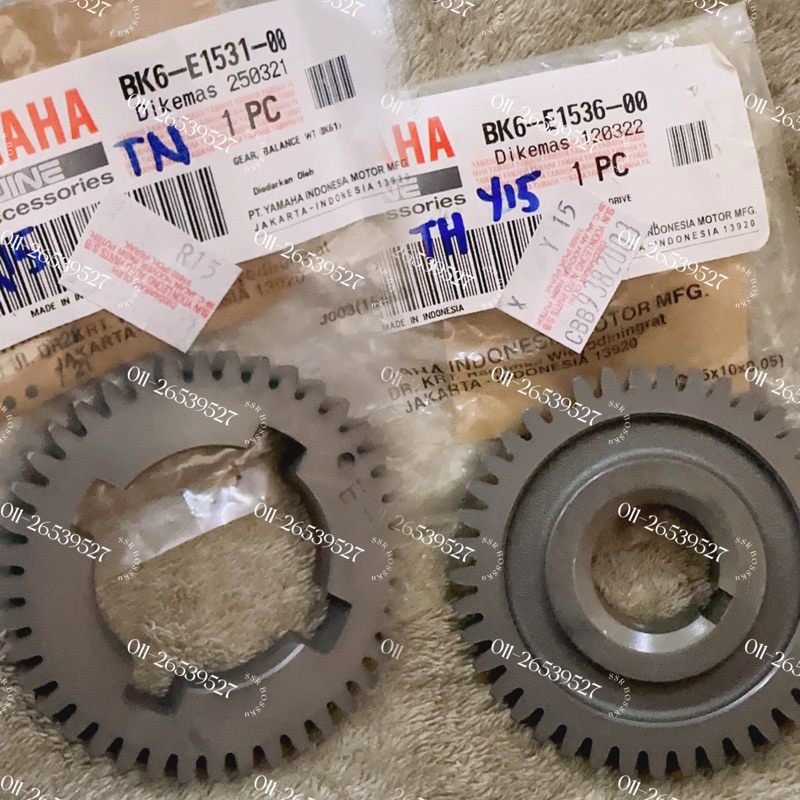 Y15 R15 ENGINE BALANCER DRIVE WEIGHT GEAR YAMAHA BK6-E1531-00 BK6-E1536-00
