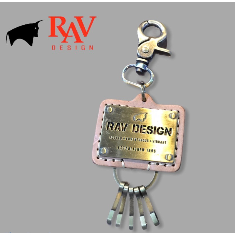 RAV DESIGN พวงกุญแจหนังวัว YRC128-G1