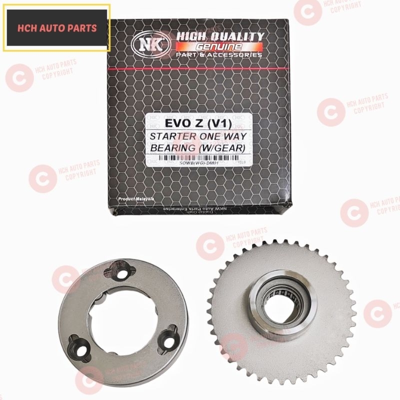 STARTER ONE WAY BEARING ASSY (WITH GEAR) - DEMAK - EVO Z - V1 (74mm) & V2 (86mm)/ EVOZ/ EVOZR/ DV 11
