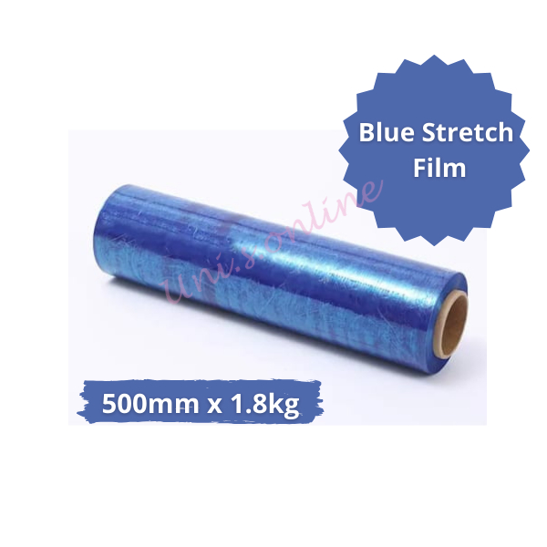 BLUE COLOUR STRETCH FILM WRAPPING FILM 500MM X 1.8KG