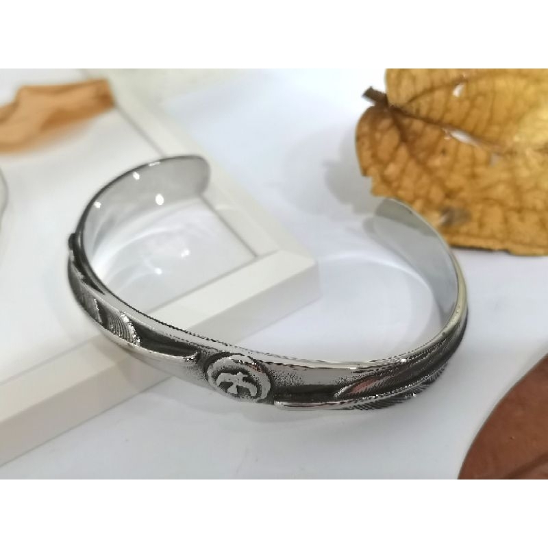 กําไลข้อมือผู้ชาย Takahashi Goros Feather สแตนเลส!