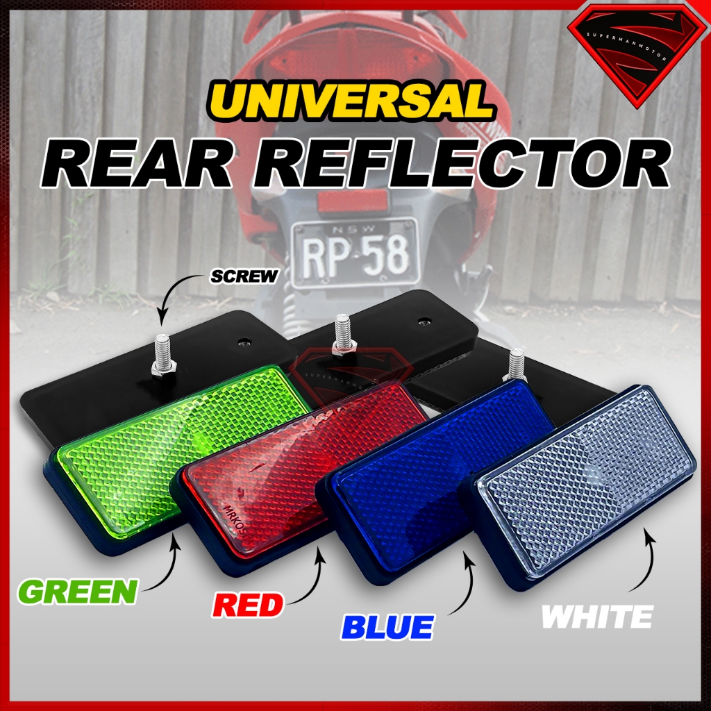ด้านหลังหม้อน้ํา UNIVERSAL YAMAHA Y15 V1 V2/NVX 155/NMAX 150/SRL 115 FI/LC 135 V4 SOLARIZ REAR MUDGUARD REFLERTOR-LONG