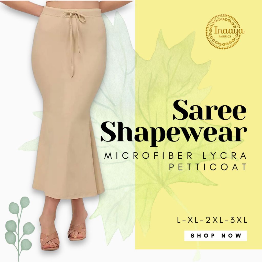 Saree Shapewear ไมโครไฟเบอร์ Lycra Petticoat