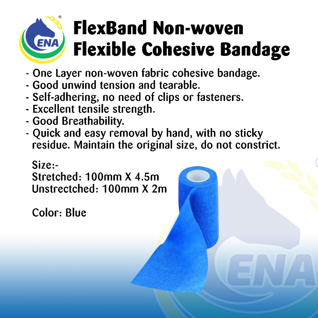 ENA FlexBand ผ้าพันแผล Cohesive ยืดหยุ่นไม่ทอสําหรับม้า