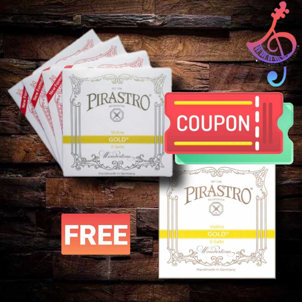 Pirastro Tonica 4/4 VIOLIN String ฟรีสาย Pirastro Tonica E Gold (ผลิตในเยอรมนี)