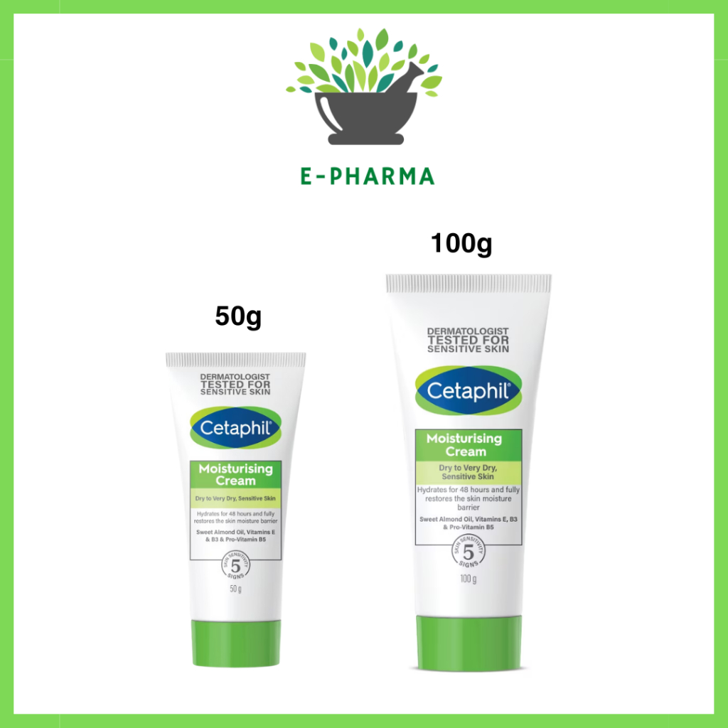 Cetaphil Moisturizing Cream (Face & Body) 50g ,100g เหมาะสําหรับผิวแห้งมาก