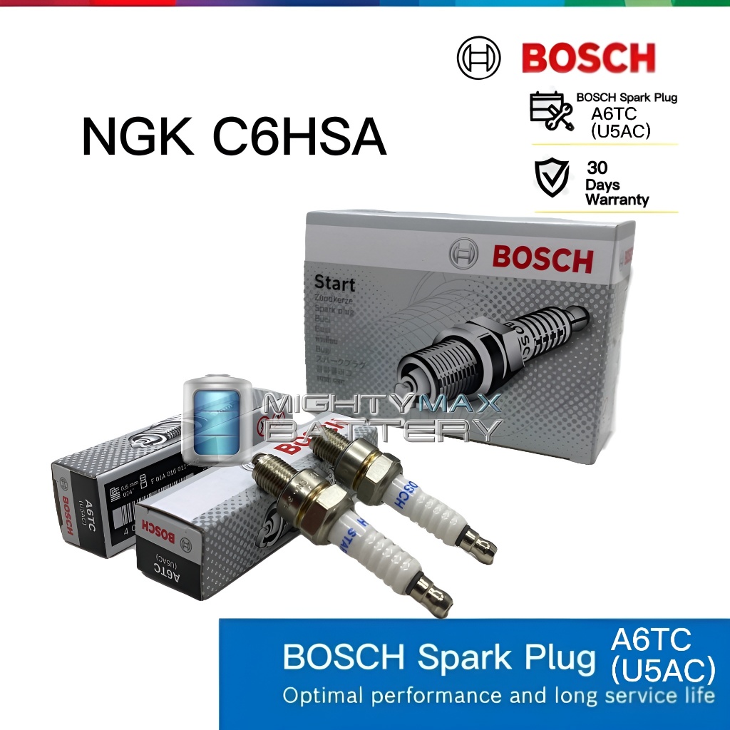 C6HSA A6TC U5AC BOSCH SPARK PLUG PALAM PENCUCUH NGK EX5 DREAM WAVE100 WAVE125 GT128 SRL110 GBOJ DEMA