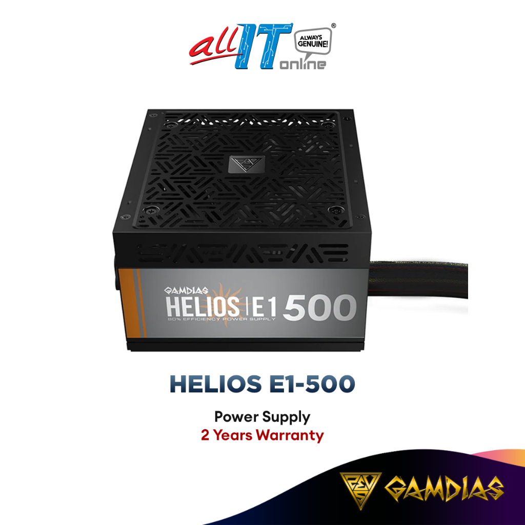 Gamdias HELIOS E1-500 พาวเวอร์ซัพพลาย ประสิทธิภาพ 80% ATX12V v2.4 500W (PSU)