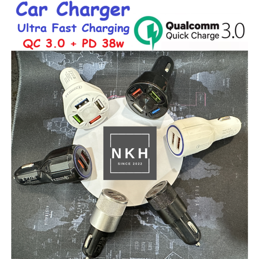 Car Charger QC3.0 PD 18W 35W 38W 3.1A 5V 7A Dual USB Type C 4 USB Fast Charging Adapter iphone Andro