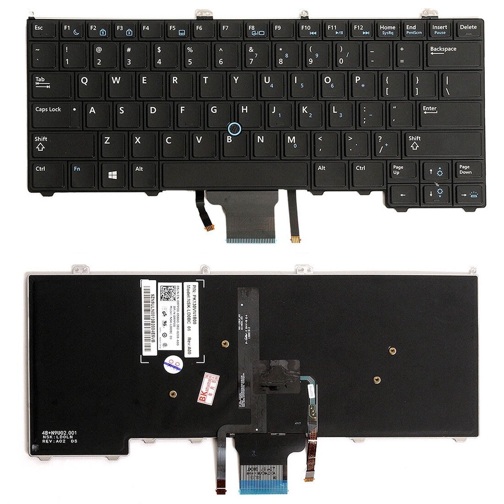 ใช้ Dell Latitude E7440 E7420 E7240 US Backlit LED คีย์บอร์ด NSK-LD0BC NSK-LD2LD PK130VN1B00 PK130VN