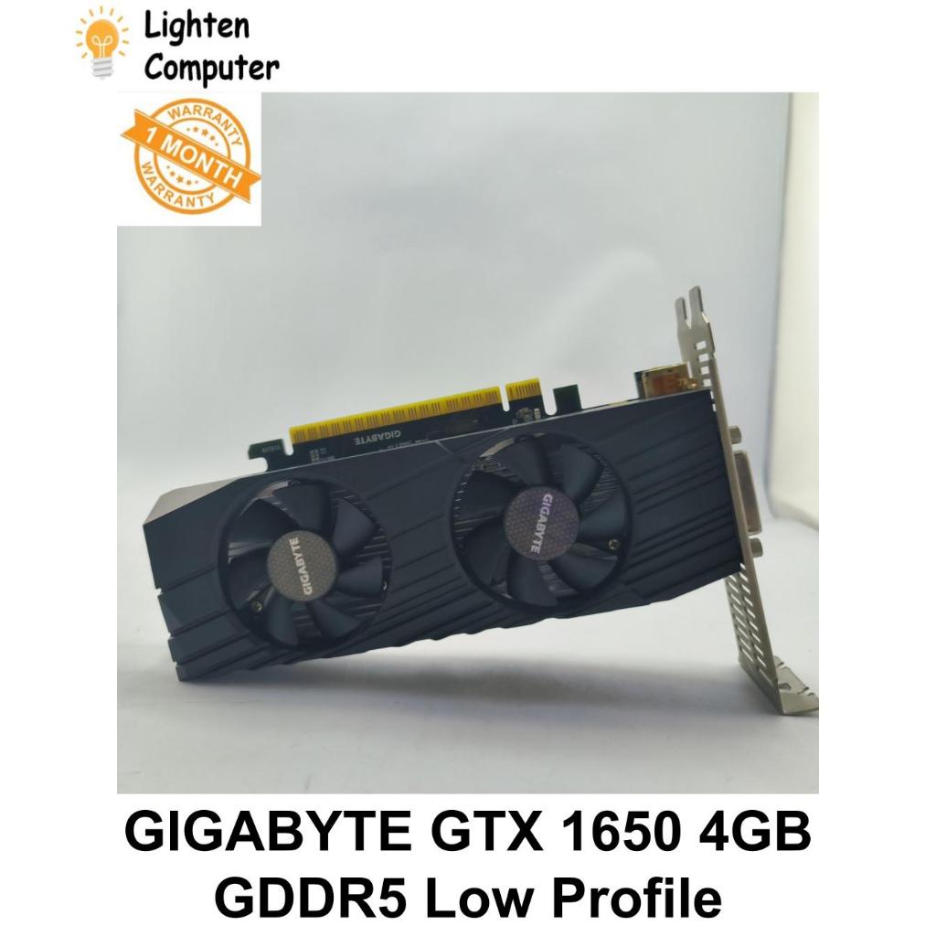 【ใช้แล้ว】การ์ดจอ Gigabyte GTX 1650 4GB GDDR5 Low Profile ไม่ต้องใช้ 6 pin GTX1650