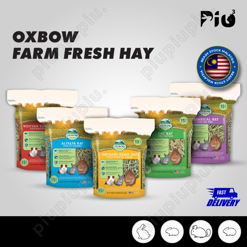 [24HR SHIP] OXBOW FARM FRESH HAY Timothy Botanical Alfalfa Oat Hay Orchard Grass Hay กระต่าย Guinea 