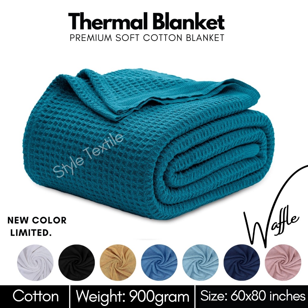 STYLE TEXTILE - Selimut - ผ้าห่มระบายความร้อนวาฟเฟิล Single 60x80 นิ้ว Cozy Comfort