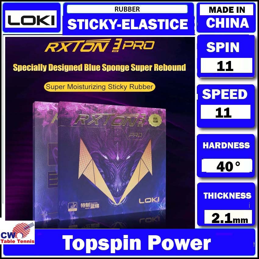 LOKI RXTON 3 PRO ยางปิงปองสําหรับแร็กเก็ต Sticky และ Pimples-in ITTF ได้รับการอนุมัติปิงปองยางความหน