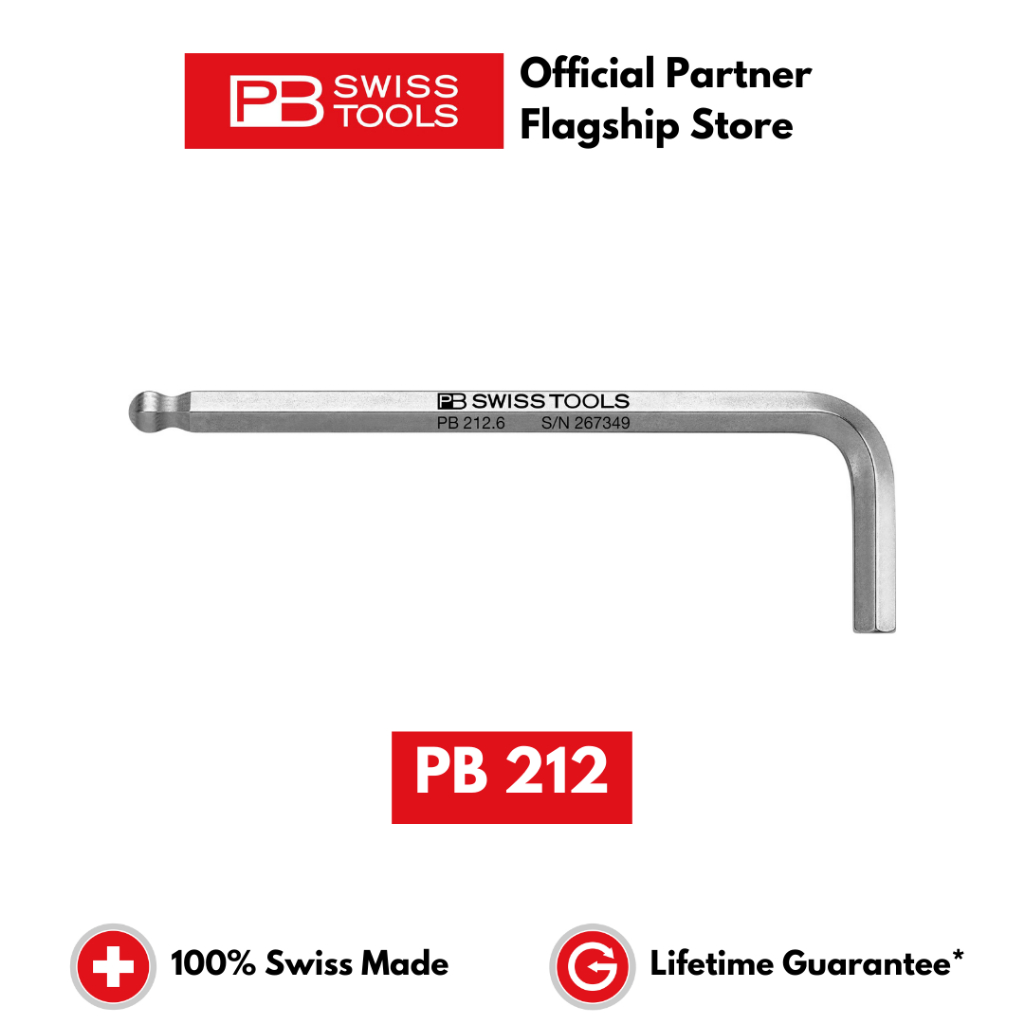 กุญแจหกเหลี่ยมอัลเลน PB Swiss Tools L-wrenches พร้อมลูกลื่น PB 212