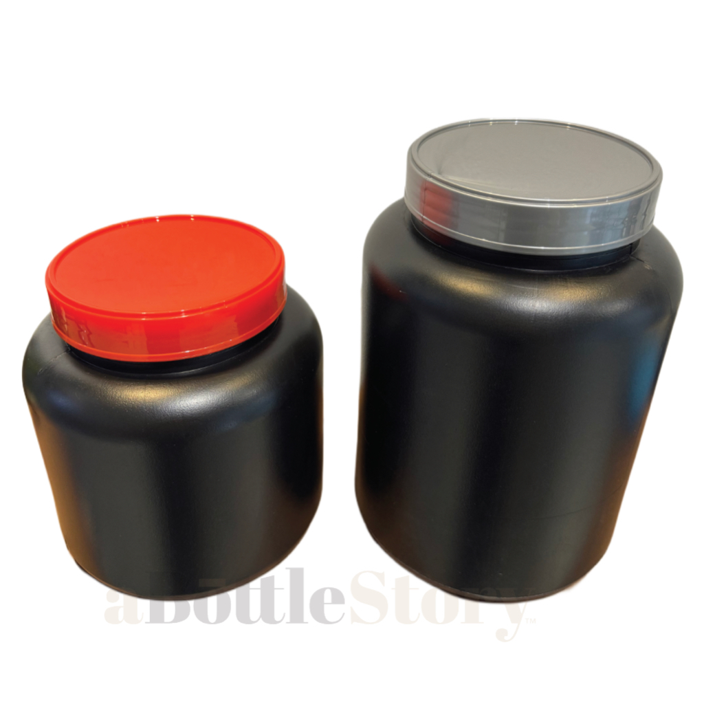 4000ml & 3000ml Black HDPE Plastic Bottle Protein Powder Bottle Nutritional Supplement Bottle Container
