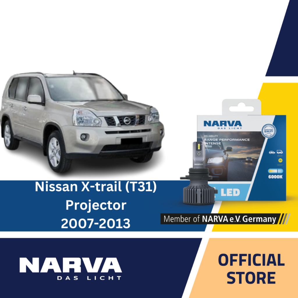 Narva ชุดหลอดไฟฮาโลเจน/หลอดไฟ LED Nissan X-trail (T31) 2007-2013 ไฟหน้าโปรเจคเตอร์