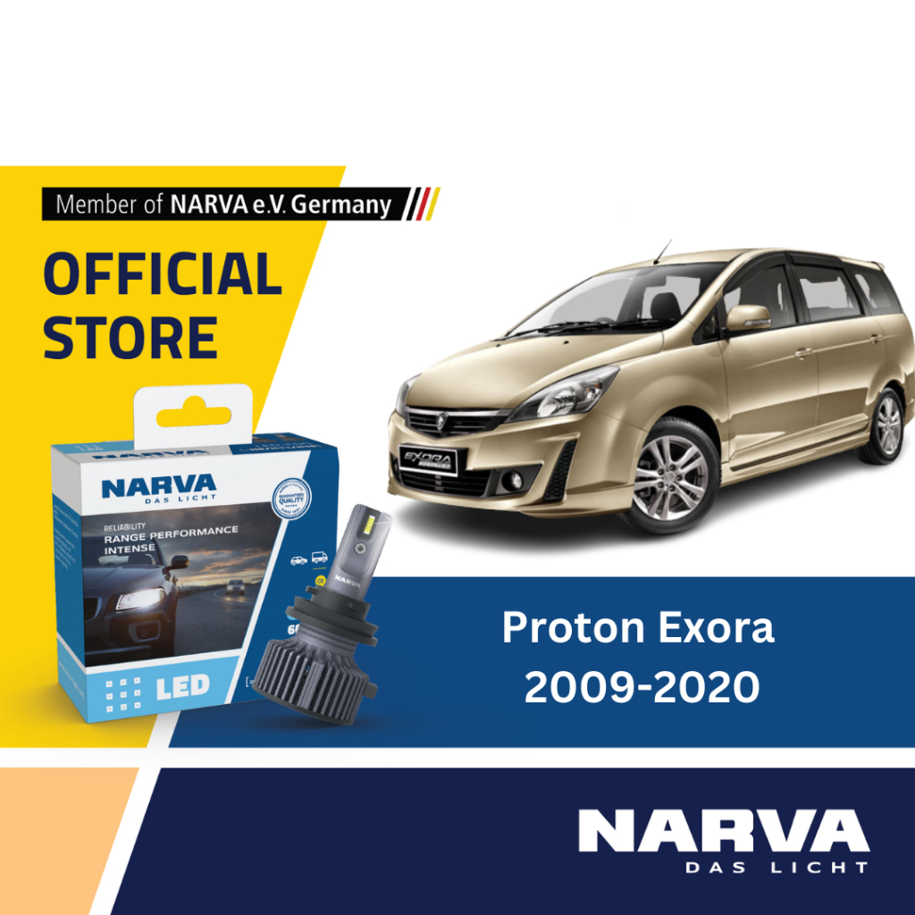 [ติดตั้งฟรี] Narva ชุดหลอดฮาโลเจนไฟหน้ารถ / LED สําหรับ Proton Exora (2009-2020)