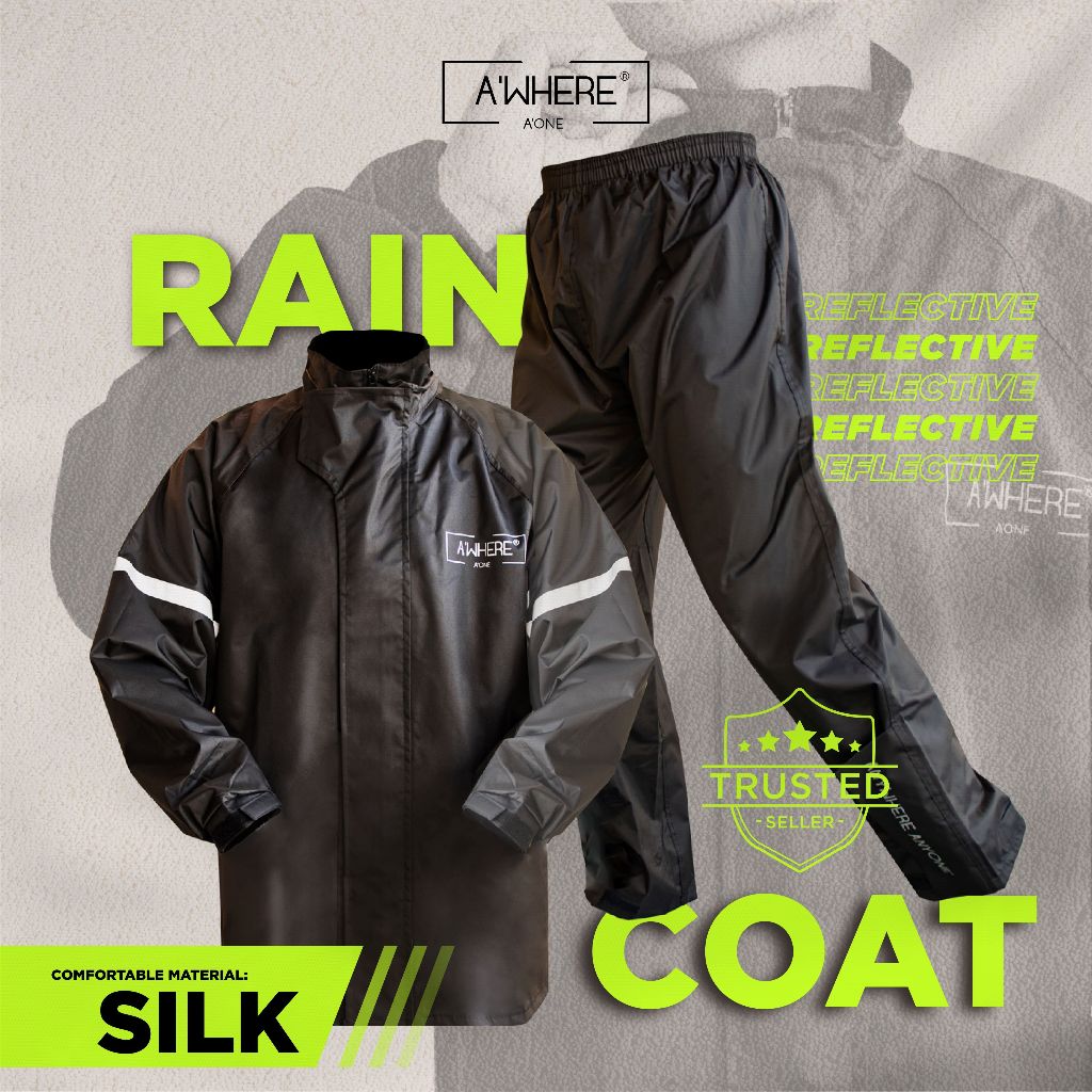 AWHERE AONE Motor Hujan Double Layer / เสื้อกันฝนกันน้ําสําหรับรถจักรยานยนต์ / ชุดกันฝน / Baju Hujan
