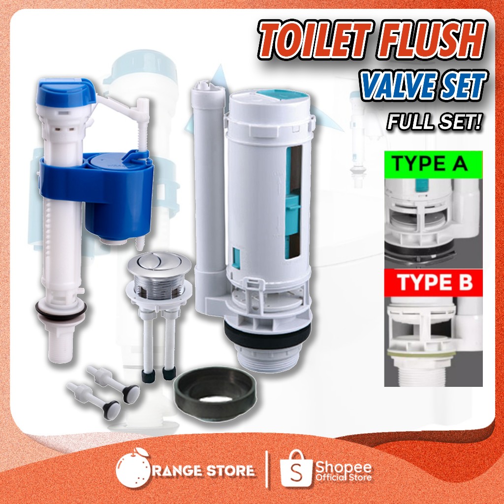 Flush Toilet Flush Set Pam Tandas Flush Duduk Toilet Flush Valve 🛒 Toilet Flushing Parts Toilet Bowl Pump Tank Set