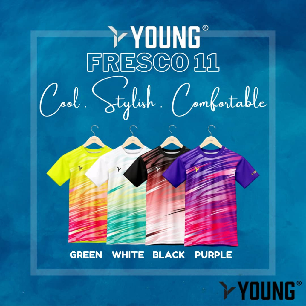 [YOUNG] FRESCO (11) UNISEX ROUND NECK BADMINTON SHIRT JERSEY