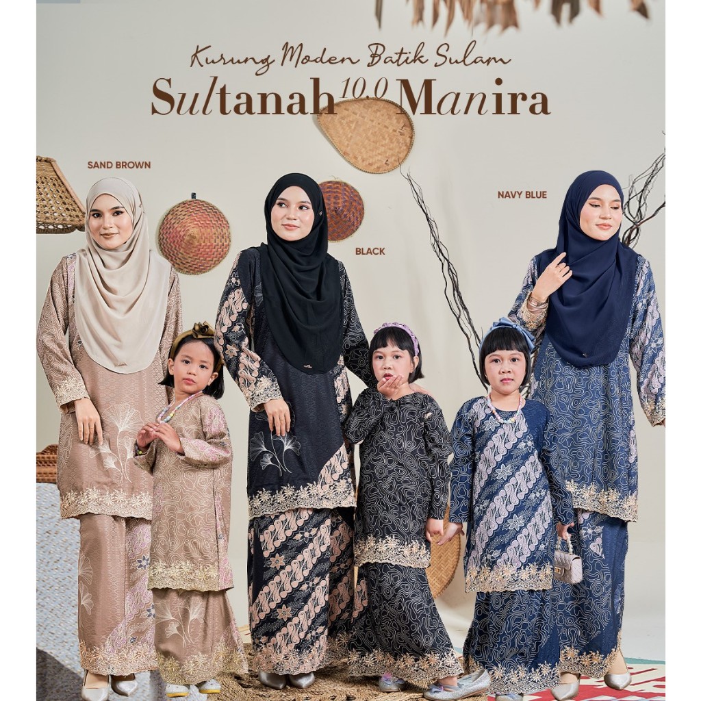(MANIRA) Baju KURUNG MODEN BATIK SULAM MANIRA BY LUVLA / BAJU KURUNG MODEN MUSLIMAH SULTANAH / BAJU KURUNG MODEN BATIK