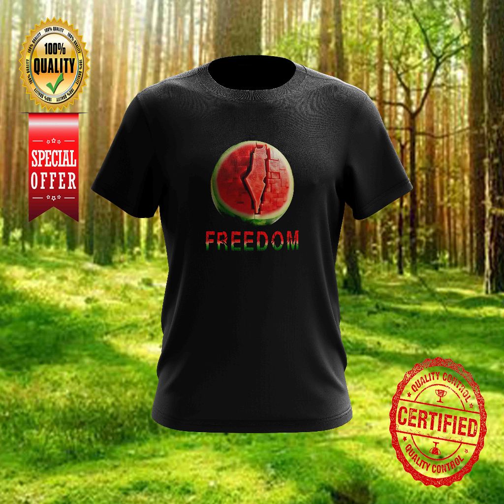 FREEDOM WATERMELON DESIGN 5 TSHIRT คอกลมสําหรับทั้งหมด