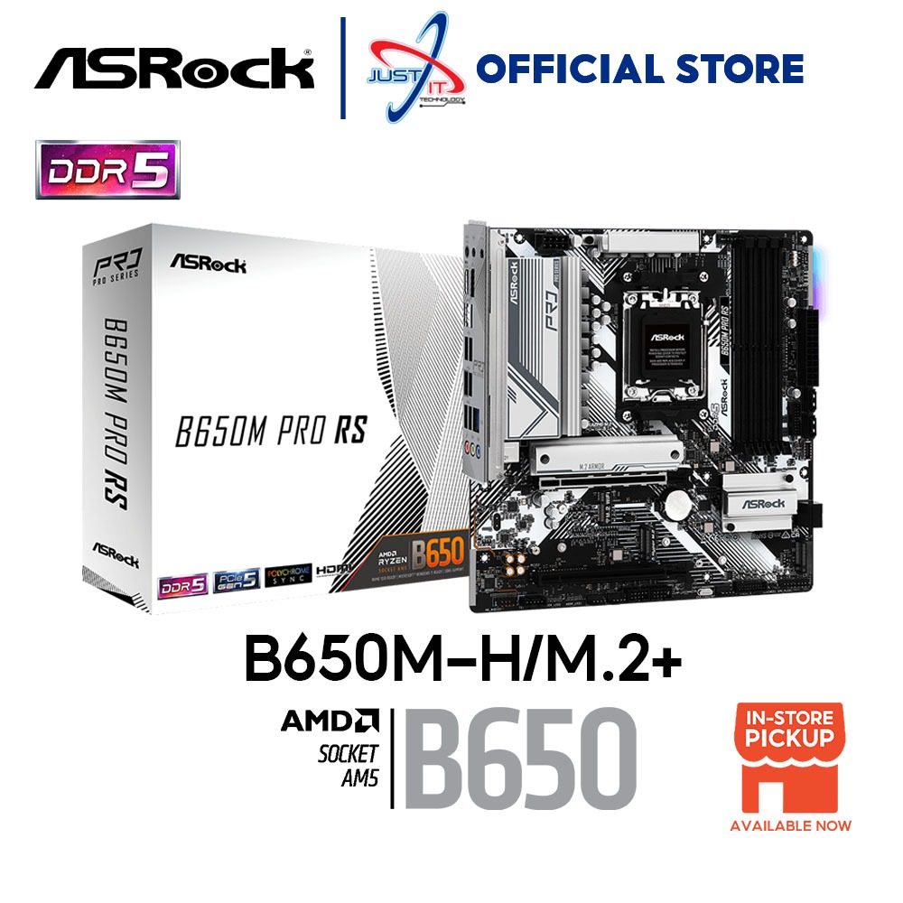 Asrock B650M-H/M.2 + DDR5 / D5 AM5 GAMING MOTHERBOARD COMBO RYZEN 5 7500F / 7600 / R7 7700 / 7800X ขาตั ้ งกล ้ อง / 8400F / 8700F