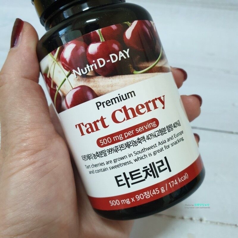 100% ผลิตในประเทศเกาหลี NUTRI D-DAY PREMIUM TART CHERRY (90 ชิ้น)NUTRI D-DAY桃(90 ชิ้น)