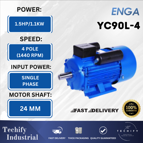 Enga YC มอเตอร์ไฟฟ้า เฟสเดียว 1.5HP(1.1KW) YC B3