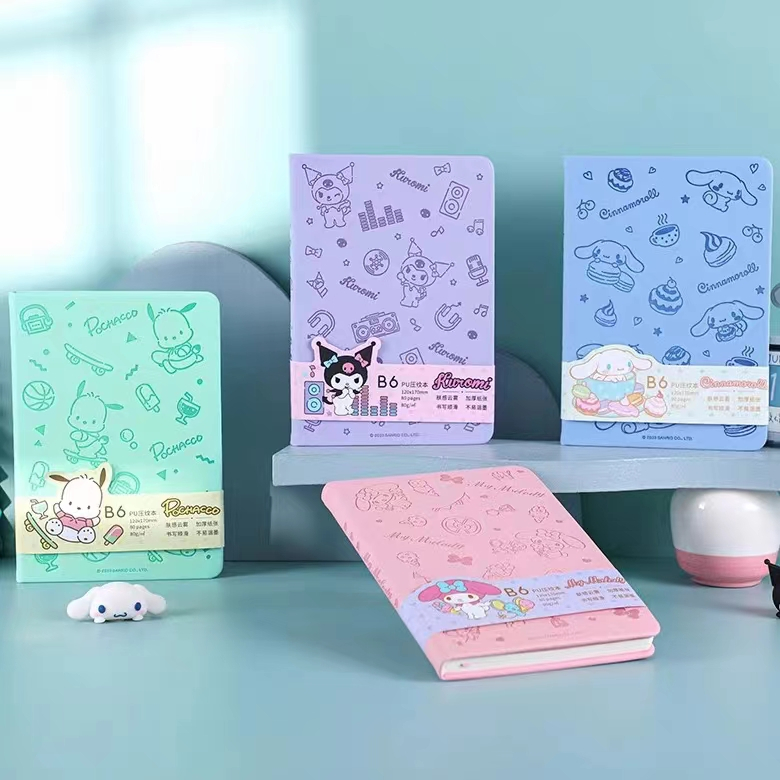Sanrio B6 Notebook PU Cover Kuromi Notebook My Melody Notebook Pochacco Notebook Cinnamoroll Noteboo
