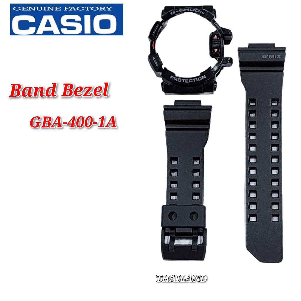 อะไหล่สายนาฬิกาข้อมือ Casio G-Shock GBA-400 GBA-400-1A แบบเปลี่ยน