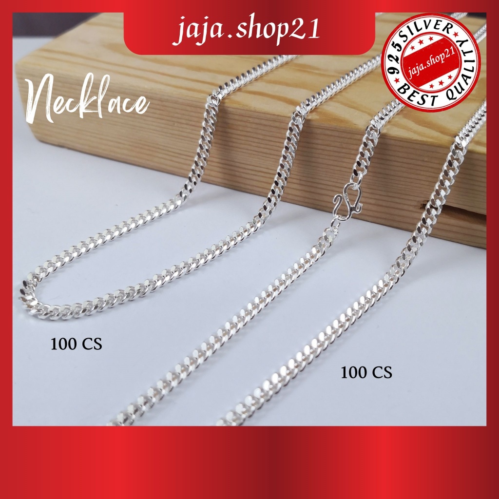| โซ่สร้อยคอเงิน 925 100 CS | สร้อยคอ 925 เงิน 100 CS | Rantai Leher 100 CS Perak 925