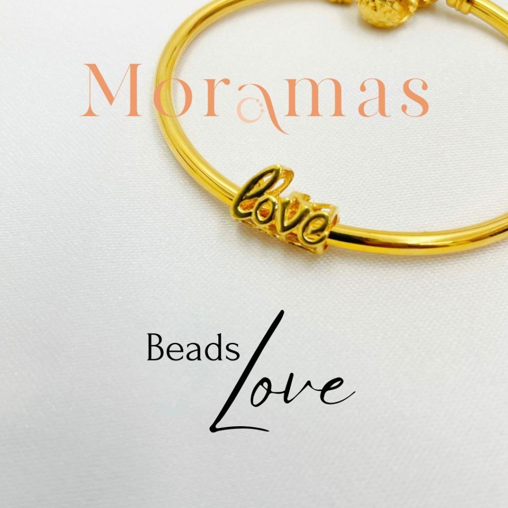 จี้ลูกปัด Moramas LOVE Beads 916 Gold/LOVE Beads Emas 916/Ф 916 Bajet Budget Pandora Charm Hadiah