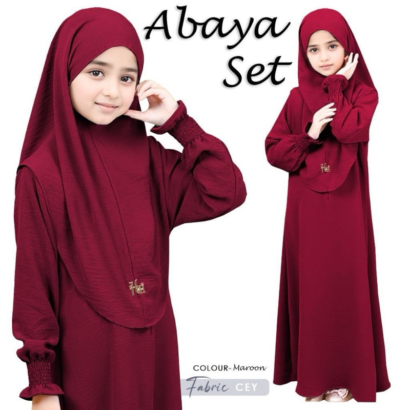 NEW ARRIVAL ABAYA SET BUDAK KHIMAR PERCHUMA (CEY) ผ้าฝ้าย ITALIAN BY FABRIC TEXTILE - รูปที่ 2