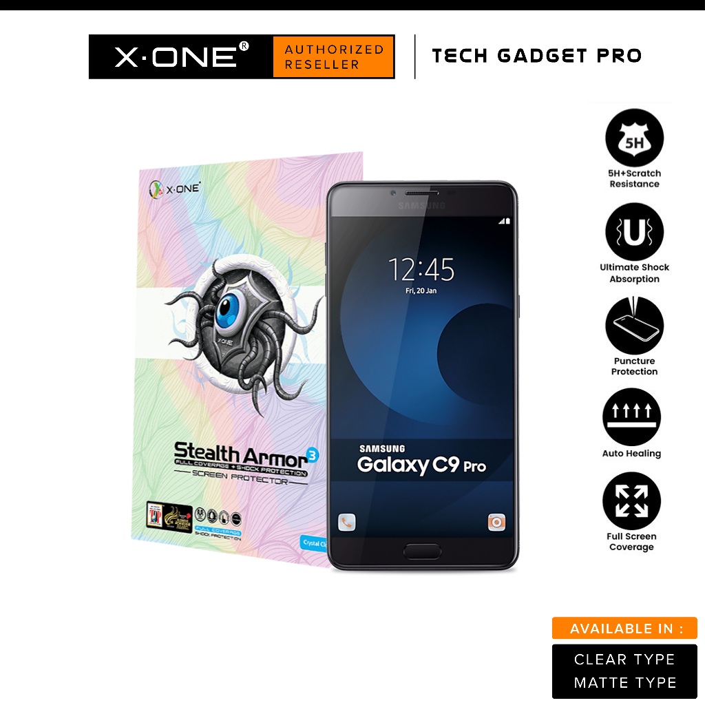 X.one Stealth Armor 3 Screen Protector สําหรับ Samsung C5 Pro C7 Pro C8 C9 Pro ( Clear Matte )