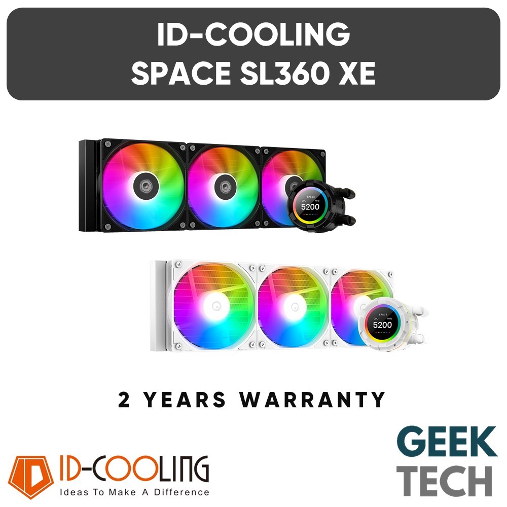 ID-Cooling Space SL360 XE 360mm AIO All in One Liquid Cooler Watercooling พร้อมจอแสดงผล LCD 2.1"
