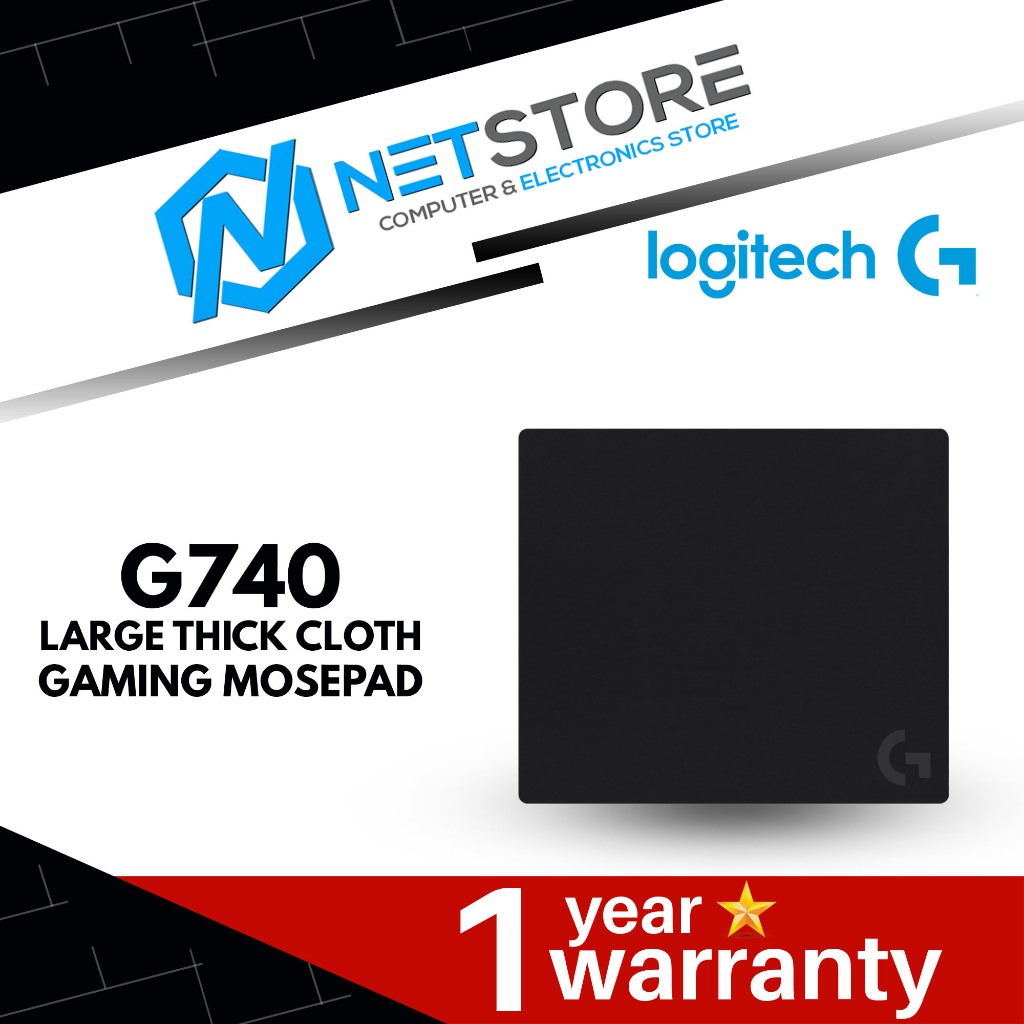 LOGITECH G740 แผ่นรองเมาส์สําหรับเล่นเกมผ้าหนาขนาดใหญ่ - สีดํา - 943-000808