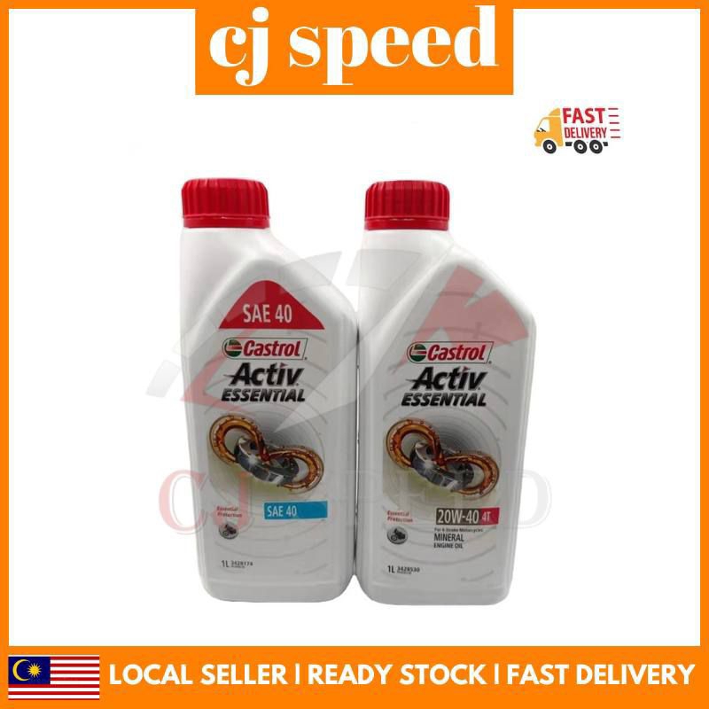 CASTROL GO 20W-40 4T / SAE40 SAE 40 API SF น้ํามันเครื่องรถจักรยานยนต์ MINYAK HITAM