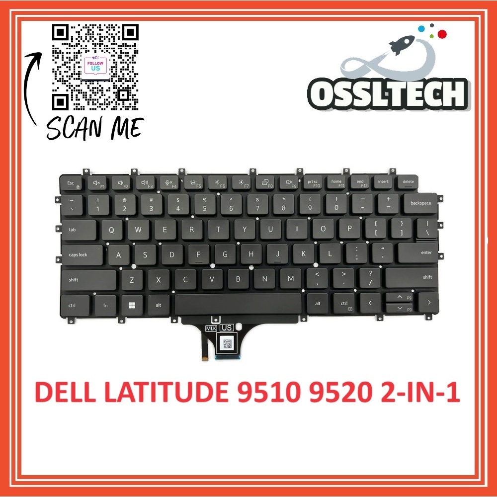 DE.LL Latitude 9510 9520 2-in-1 01JHJY 0JFT8R 0J1TWW 0K4PVD แล็ปท็อปเปลี่ยนคีย์บอร์ด