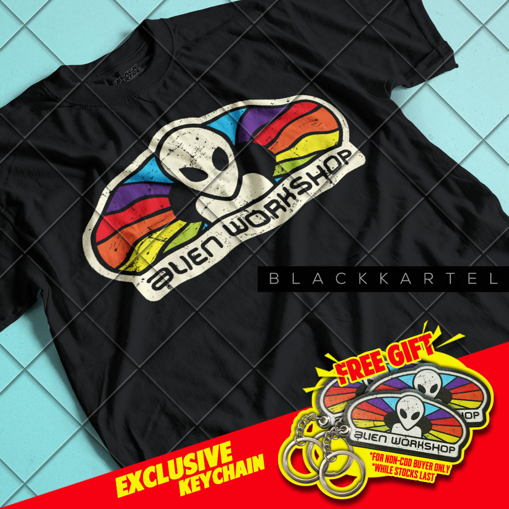Baju Alien Workshop 90s Retro Vintage Old School Unisex ผู้ใหญ่และเด็กผ้าฝ้าย BLACKKARTEL